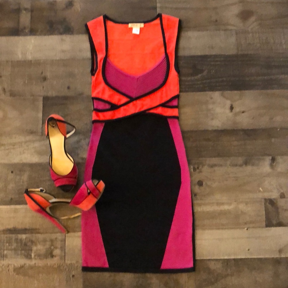 Colorblock cocktail dress